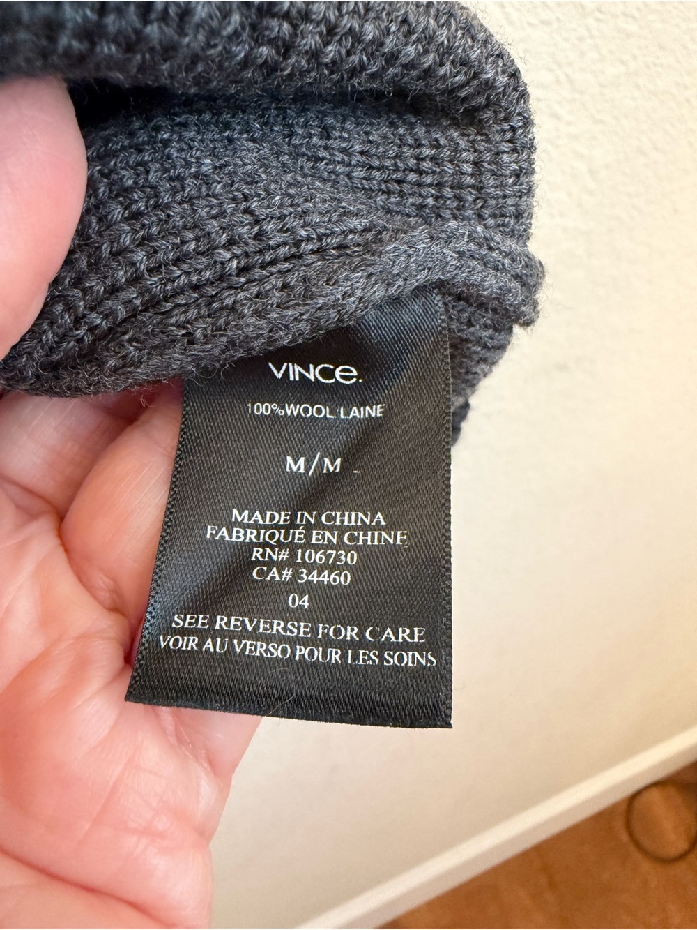 Vince Men's Charcoal Gray Zip-Front Cardigan Sweater Sz M All wool double zip - Picture 7 of 13
